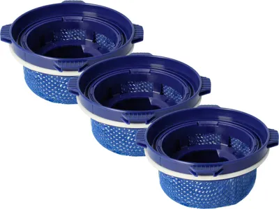 Produktbild von vhbw 3x Staubsaugerfilter kompatibel mit Samsung Jet 70, 60, 75, 70+, 75+ Staubsauger - Abluftfilter Blau