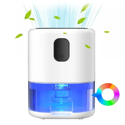 Produktbild von 1000ML Luftentfeuchter Elektrisch, 7 Farbiges Licht Entfeuchter, Auto Abschaltung Dehumidifier Energiesparend, tragbarer Ultra Leiser, Weiß