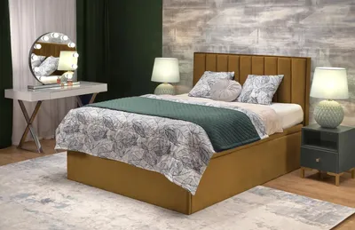 Obrázok produktu pre Kontinentálna posteľ ASENTO 160x200 horčica