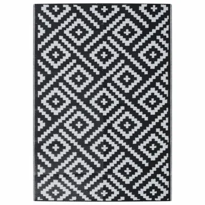 Produktbild von vidaXL Outdoor-Teppich ARAKIL Weiß und Schwarz 140x200 cm PP