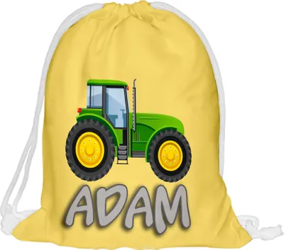 Produktbild von Kinder Turnbeutel mit Namen Beutel Fullprint Tasche Gymsac Jutebeutel Print Bag Fitness Traktor [010]