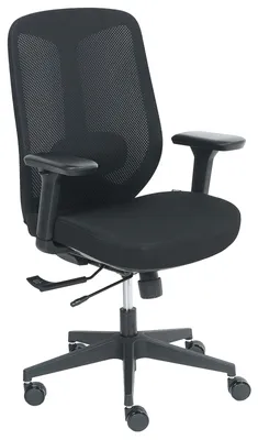 Produktbild von BELIANI Bürostuhl Schwarz Stoff u. Mesh Höhenverstellbar Drehbar Verstellbare Armlehnen Sitztiefe Lendenstütze Regulierbare Rückenlehne Moderner Stil