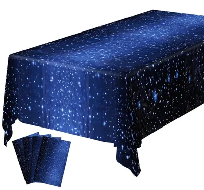Produktbild von Tischdecken Sternenhimmel 4 Stück Geburtstag Wasserdicht Kunststoff 137 x 274 cm Party Dekoration