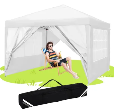Imagen del producto de Gazebo Zelt, impermeable, con protección UV, color blanco