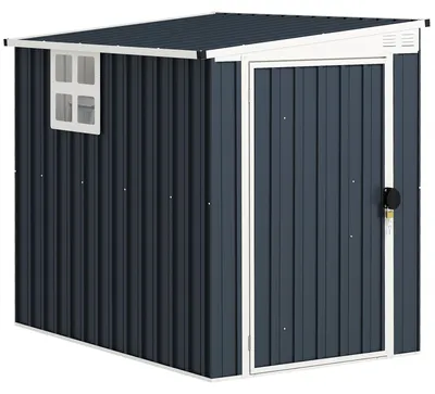 Produktbild von Outsunny Metall Gerätehaus 2,6m² 128x193x181cm Geräteschuppen mit Pultdach