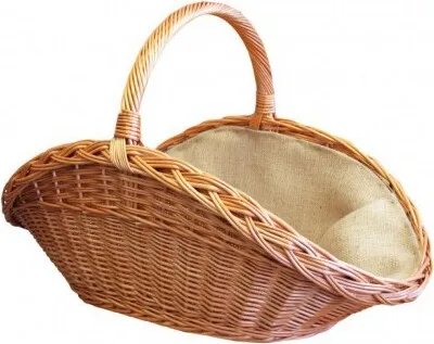 Produktbild von Holzkorb / Kaminholzkorb KaminoFlam Weide / Jute 65x40x40cm