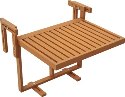 Produktbild von Balkontisch Klapttisch Gartentisch Outdoor-Klapptisch, wetterbeständig, höhenverstellbar, 68 cm x 65 cm x 55 cm, Teak