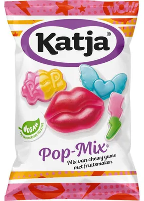 Produktbild von Katja - Katja Pop Mix snoep, mix van chewy gums met fruitsmaken, zak van 250 g