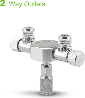 Produktbild von Aquarium CO2 Splitter Regulator Verteilernadel Feinregulierventil fuer CO2-Regulator mit 2-Wege-Auslaessen