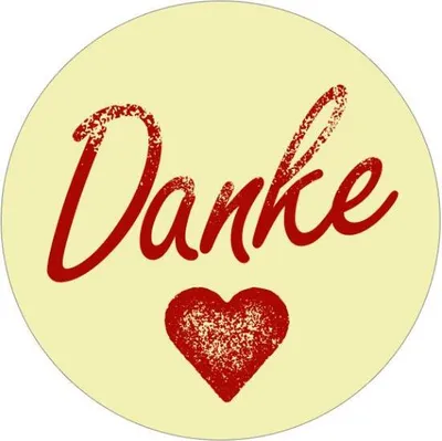 Produktbild von 24x Sticker Danke (Motiv 1) 4cm Geschenk Aufkleber runde Spruch Etiketten