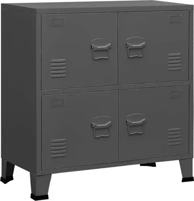 Obrázok produktu pre vidaXL Úložná truhlica Industrial Anthracite 75x40x80 cm Oceľ