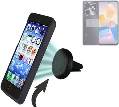 Produktbild von K-S-Trade Kompatibel mit Infinix Hot 40 Auto Handy Halterung KFZ Halter Lüftungsgitterhalterung Air Vent mount Smartphone Halter
