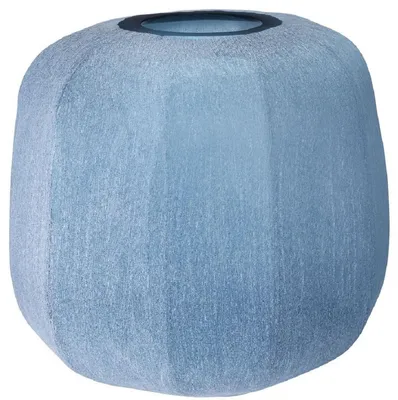 Produktbild von Casa Padrino Luxus Deko Glas Vase Blau Ø 33 x H. 32 cm - Mundgeblasene Blumenvase - Luxus Deko Accessoires
