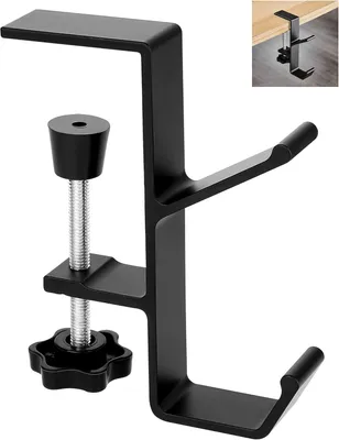 Immagine prodotto di Supporto per cuffie da scrivania, supporto regolabile per cuffie da gaming, colore nero, ideale per l'ufficio