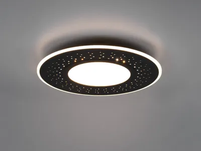 Produktbild von Flache LED Deckenleuchte VERUS mit Fernbedienung, Ø 49cm, Schwarz