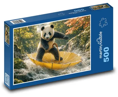 Obrázok produktu pre Puzzle 500 Panda surfujúca na dáždniku - martinpuzzle