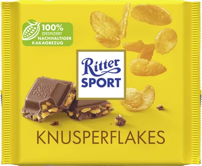 Obrázek produktu pro Čokoládová tyčinka Ritter SPORT KNUSPERFLAKES, 100 g