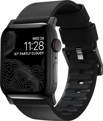 Productafbeelding van Nomad Active Pro Band voor de Apple Watch | 44/45/46/49 mm - Zwart / Zwart