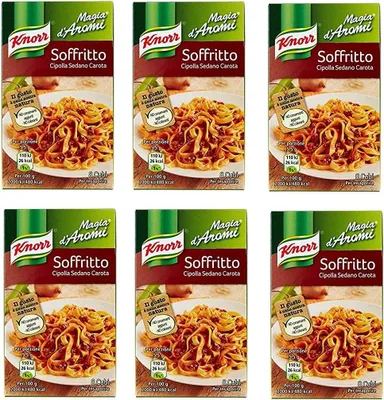 Produktbild von 6x Knorr Magia d'Aromi Soffritto brodo Steinpilze Suppenwürfel Brühe 8 x 11g (Karotte-Sellerie-Zwiebel)