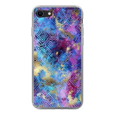 Produktbild von MuchoWow® Handyhülle Schutzhülle Hülle für iPhone 8 Marmor - Farbe - Geometrische Formen Silikon Softcase Handy Hülle - Schutzhaube