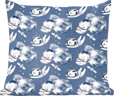 Produktbild von MuchoWow® Zierkissen Sofakissen Wohnzimmer Dekokissen 40x40 cm Muster - Tiere - Raumfahrt - Mädchen - Jungen - Kinder - Kinder - Foto Kissen - Schlafzimmer Dekoration