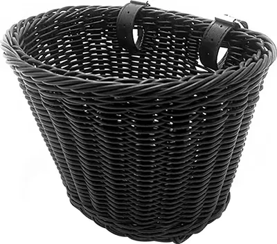 Obrázek produktu pro Tkaný úložný košík, koloběžka, pomůcka pro chůzi, košík na dětské kolo, košík na zeleninu, ratanový košík, košík do auta, černý