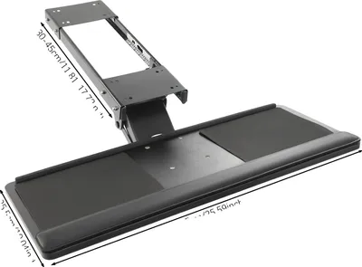 Immagine prodotto di Vassoio per tastiera e mouse, regolabile in altezza, design ergonomico, nero