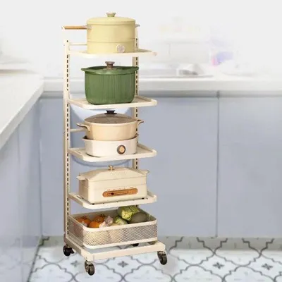 Productafbeelding van Magnetronrek Keuken - Opbergunit Standaard - Keuken Organiseren - Verstelbare Niveaus - 40 cm Breed - Wit