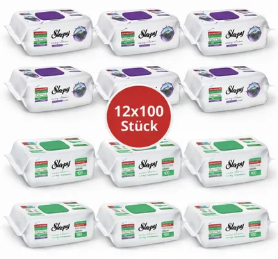 Produktbild von Sleepy Easy Clean Oberflächenreinigungstücher – 6x100 Orchidee + 6x100 White Soap | Kalklöser