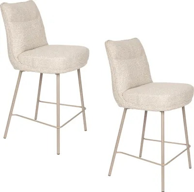 Produktbild von Housecraft Living Jacques Barhocker mit Rückenlehne 65 cm Beige - 2 er Set