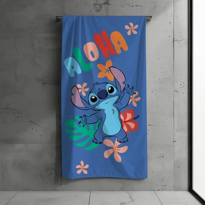Produktbild von Badetuch, Strandtuch Disney Stitch, Lilo & Stitch 70x140cm, 100% Baumwolle