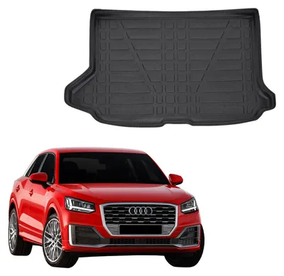 Produktbild von SCOUTT | Kofferraumwanne Laderaumwanne Kompatibel mit Audi Q2 ab 2016, mit Hoher Rand, Kofferraum-Schutzmatte, Geriffelt, Aufrollbar, Schwarz
