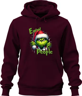 Produktbild von Eww People Grinch Weihnachtsmuffel grimmig lustig Geschenk Uni Hoodie Kapuzenpullover, Burgundy, XL