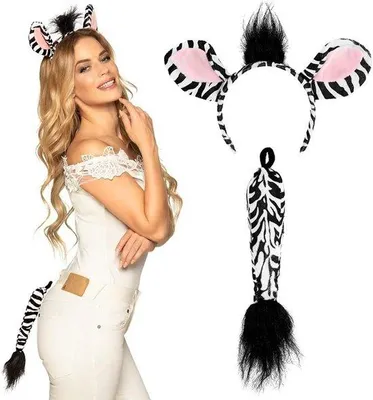 Productafbeelding van Dierenkostuum Set met Oren en Staart voor Feest en Carnaval