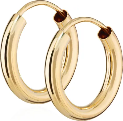 Produktbild von Paar 585 Gelb Gold Creole Ohrringe Ohrschmuck Rund Goldohrringe 15mm 1852