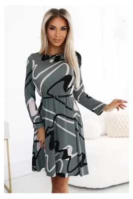 Imagen del producto de Numoco. Vestido corto para mujer, modelo Manuera, color negro y beige, talla S/M