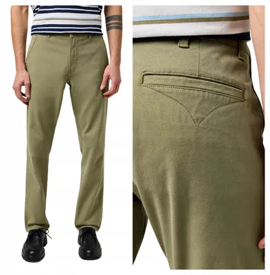 Immagine prodotto di WRANGLER | Pantaloni chino da uomo, vestibilità regolare, verde aloe, tempo libero, taglie W33 L34