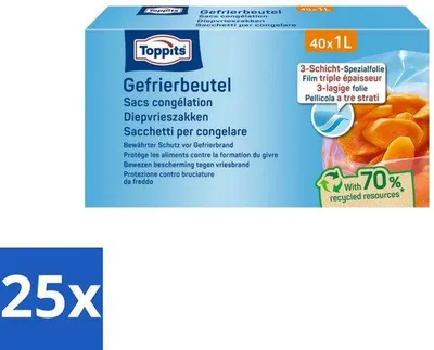 Image de Lot de 40 sachets de congélation de 1 litre