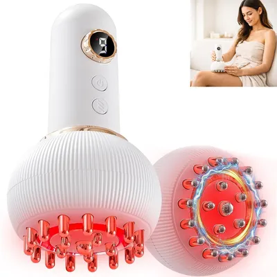 Produktbild von Lymphdrainage-Massagegerät & Anti-Cellulite-Massagegerät, Gua Sha Gerät, Schröpfmassagegerät elektrisch,mit Mikrostrom, Licht, Wärme und Vibration