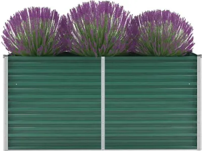 Produktbild von "Rabatt" Garten-Hochbeet/Pflanzgefäß/Pflanzkübel - Verzinkter Stahl 160x40x77 cm Grün - Beete CC19954