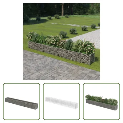 Image de The Living Store Gabionen Plateau de jardin Acier galvanisé 450×50×50 cm
