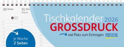Produktbild von Tischquerkalender Großdruck 2026
