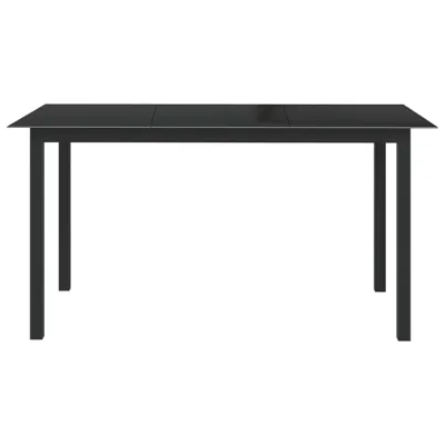 Immagine prodotto di Tavolo da Giardino Nero 150x90x74cm in Alluminio e Vetro