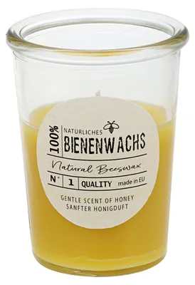 Produktbild von 100% Bienenwachs-Kerze Becherglas 89 x Ø 68 mm