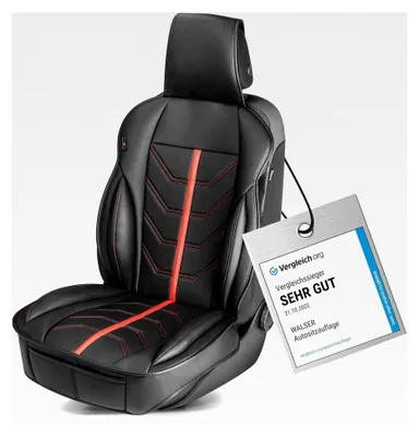 Produktbild von Sitzauflage Auto Kimi, Sitzschoner schwarz/rot, Auto Sitzbezüge für Vordersitze, Schonbezug für Autositz, Autositzauflage für PKW/LKW
