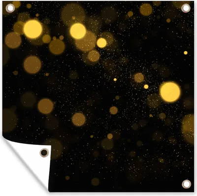 Produktbild von MuchoWow® 50x50 cm Outdoor-Poster Gartendeko Sichtschutz Garten Poster für den Garten  Gold - Abstrakt - Luxus - Schwarz