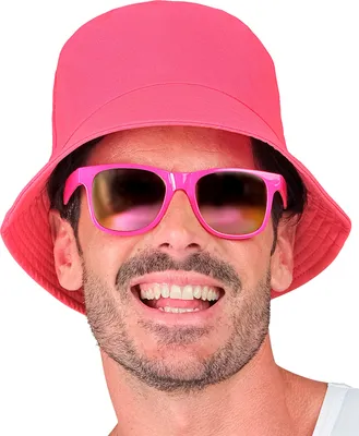 Produktbild von Pinker Anglerhut – Neon Fischerhut mit UV-Leuchteffekt