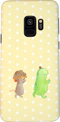 Produktbild von Mr. & Mrs. Panda Samsung Galaxy S9 Handyhülle Schildkröte Maus - Gelb Pastell - Geschenk, Hülle, Cover, Hilfe, Freunde, Smartphone, Handy Schutzhülle