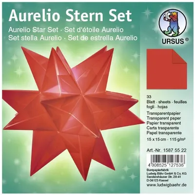 Produktbild von URSUS Faltblätter Aurelio Stern, rot, 150 x 150 mm