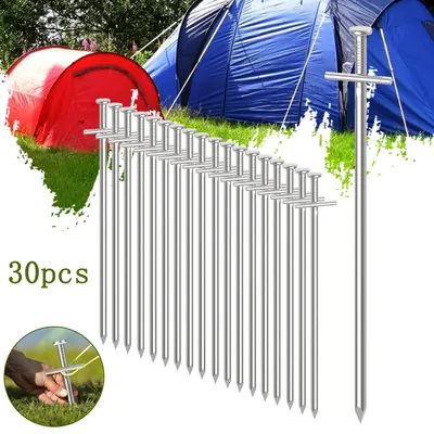 Produktbild von 30xZelt Heringe aus Stahl Erdnägel Zeltnägel Vorzelt Heringe Camping Heringe